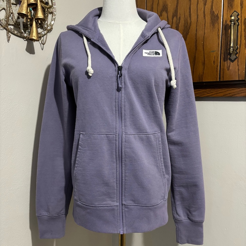North Face Purple Hooded Zip Up Sweatshirt Size XS